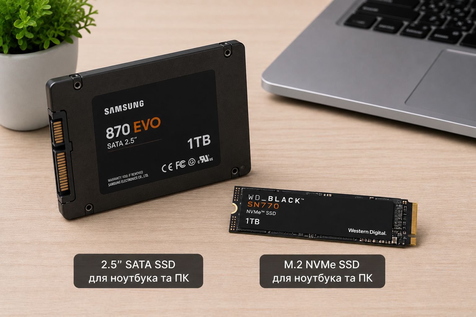 SSD накопичувач для ноутбука та комп'ютера
