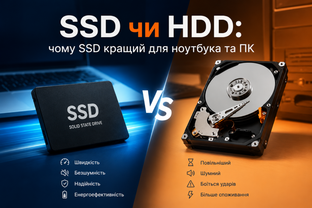 SSD та HDD: порівняння швидкості та особливостей накопичувачів
