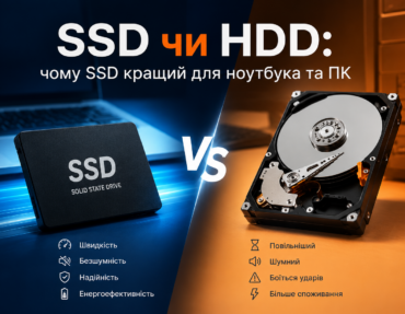 SSD та HDD: порівняння швидкості та особливостей накопичувачів